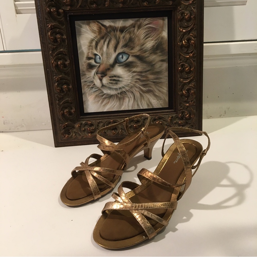 True spirit by Easy Spirit bronze straps low heel shoes